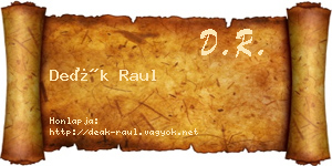 Deák Raul névjegykártya
